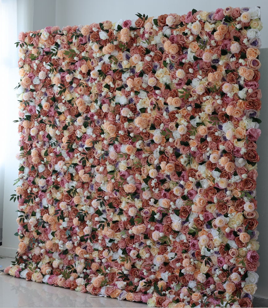 New Design Flower Wall For Wedding Photography Backdrop Special Event Salon Party Arrangement  Fabric Rolling Up Curtain Fabric Cloth