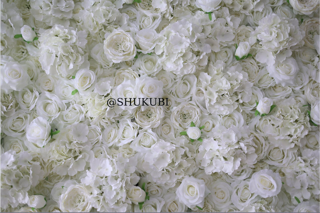 White Flower Wall For Wedding Arrangement Event Salon Party Photography Backdrop Fabric Rolling Up Curtain Fabric Cloth