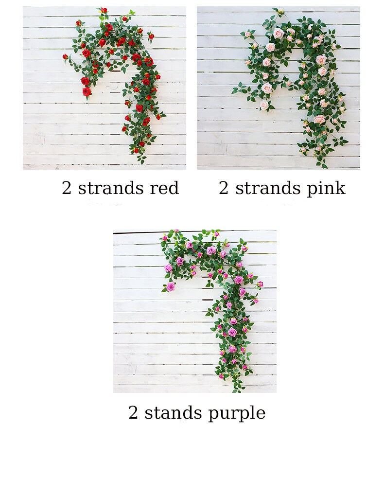 New Arrival 1.75m/69" Artifical Simulation Rose Rattan For Home Garden Decor Florals Outdoor Wedding Special Event Arrangement Arch Decor