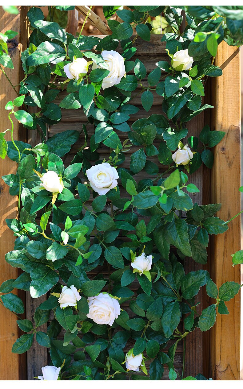 New Arrival 1.75m/69" Artifical Simulation Rose Rattan For Home Garden Decor Florals Outdoor Wedding Special Event Arrangement Arch Decor