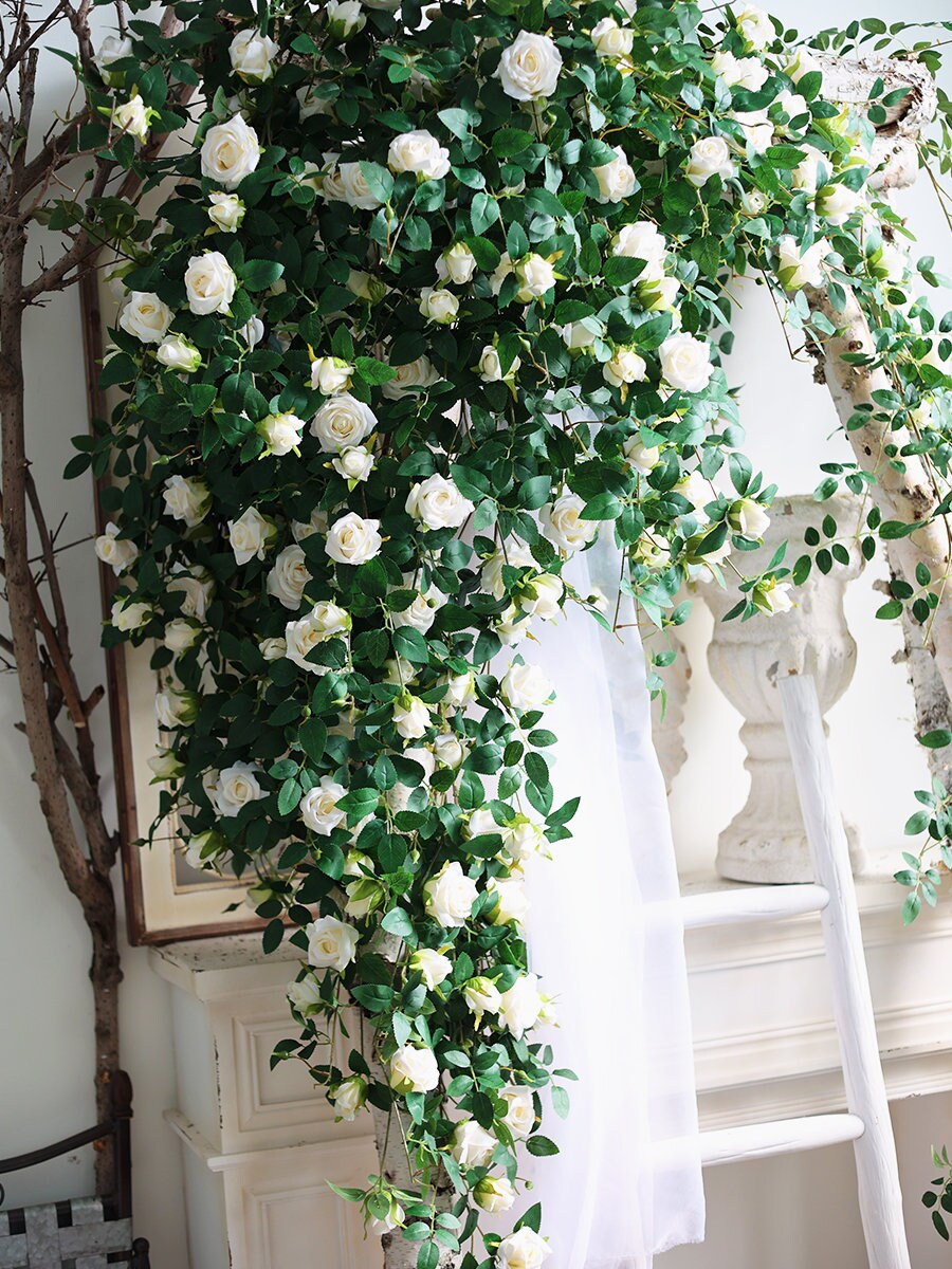 New Arrival 1.75m/69" Artifical Simulation Rose Rattan For Home Garden Decor Florals Outdoor Wedding Special Event Arrangement Arch Decor