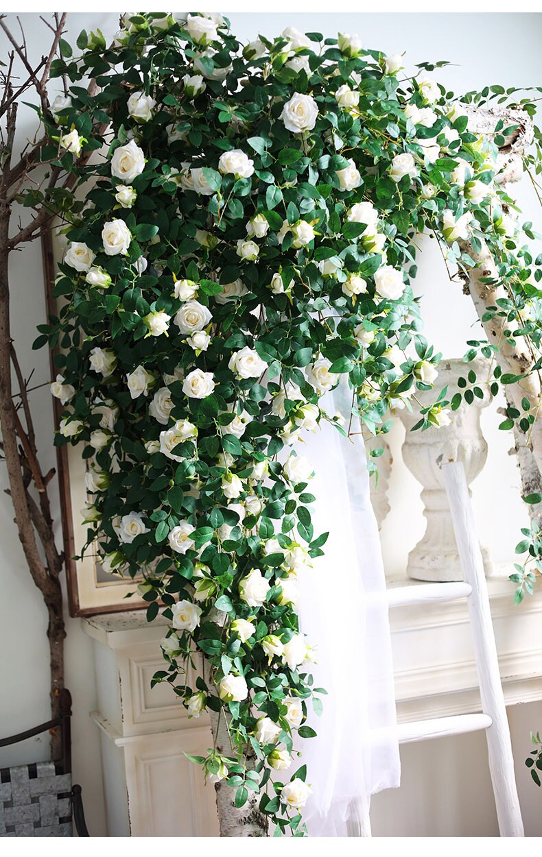 New Arrival 1.75m/69" Artifical Simulation Rose Rattan For Home Garden Decor Florals Outdoor Wedding Special Event Arrangement Arch Decor