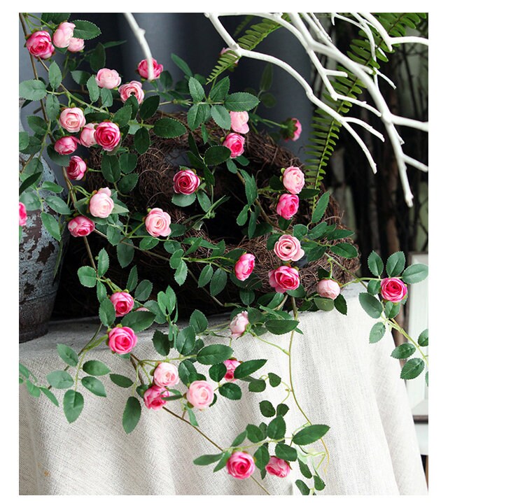 Artifical Simulation Rose Bud Rattan 1.75m/69"  For Home Garden Decor Florals Outdoor Wedding Special Event Arrangement Arch Decor
