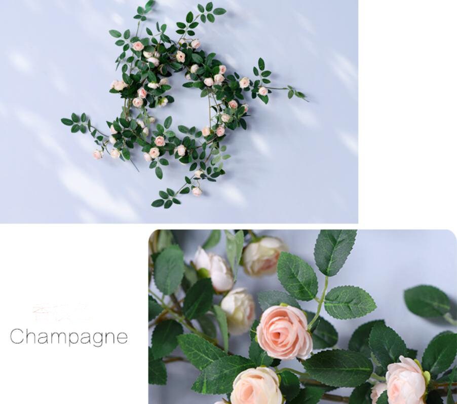 Artifical Simulation Rose Bud Rattan 1.75m/69"  For Home Garden Decor Florals Outdoor Wedding Special Event Arrangement Arch Decor