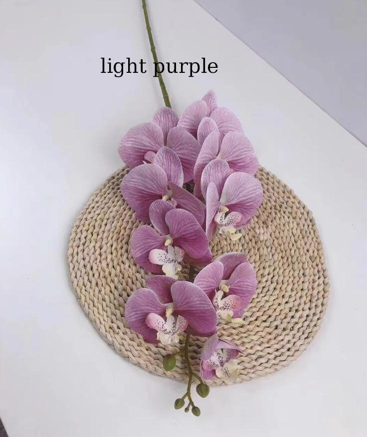 High Quality Artificial Phalaenopsis  37"  9 Heads Real Touch Orchid Stem DIY Floral Centerpiece Wedding Home Decor Gifts