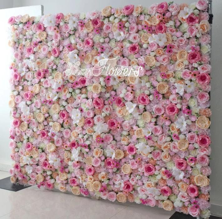 Plum Peony Rose Wall For Wedding Photography Backdrop Special Event Salon Party Arrangement  Fabric Rolling Up Curtain Fabric Cloth