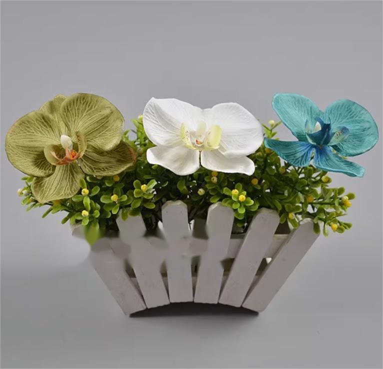 30 Heads Artificial Simulation Butterfly flower Radiant Orchids Phalaenopsis Orchid Fabric  Butterfly Wedding DIY Decor Accessory Flowers