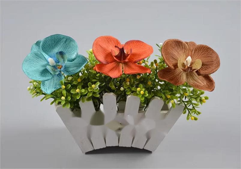 30 Heads Artificial Simulation Butterfly flower Radiant Orchids Phalaenopsis Orchid Fabric  Butterfly Wedding DIY Decor Accessory Flowers