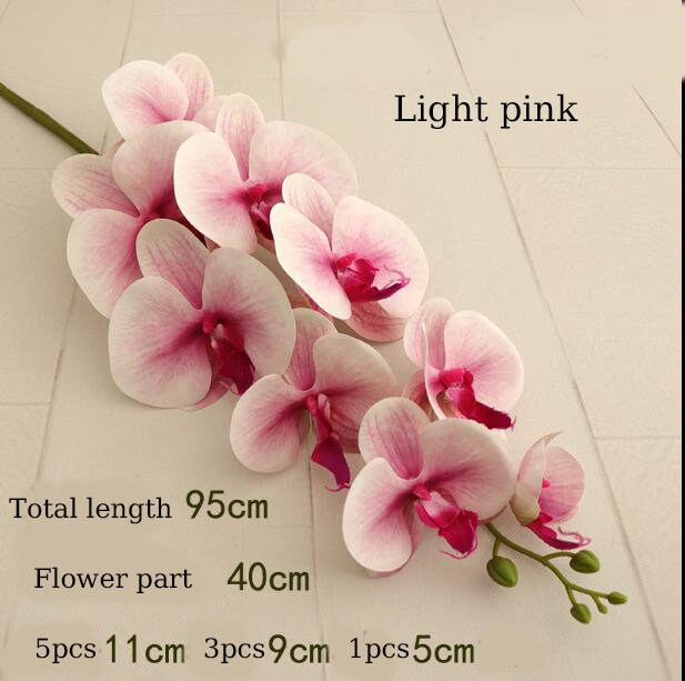 High Quality Artificial Phalaenopsis  37"  9 Heads Real Touch Orchid Stem DIY Floral Centerpiece Wedding Home Decor Gifts