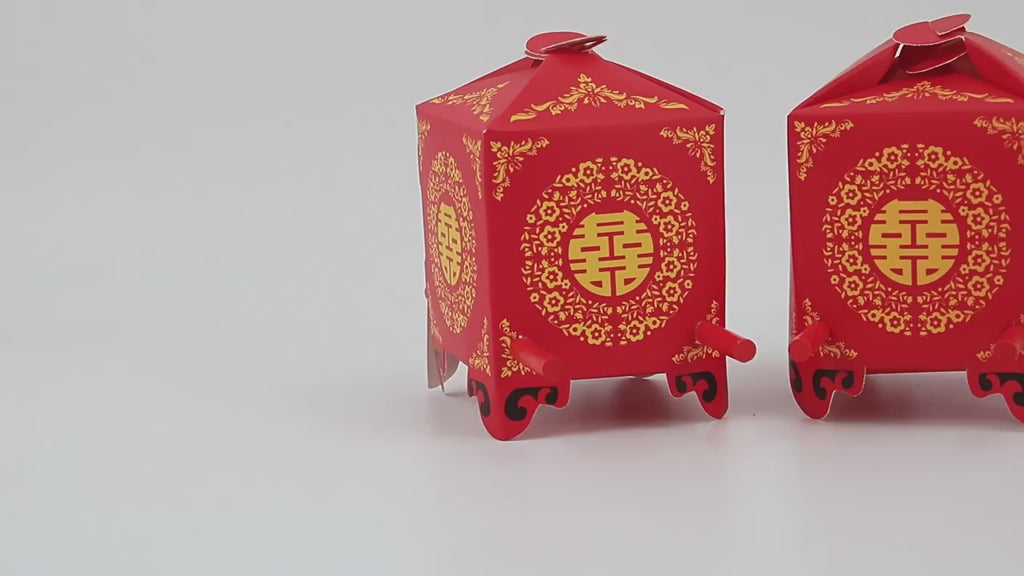 Chinese Wedding Favor Boxes – Traditional Red Sedan Chair Design