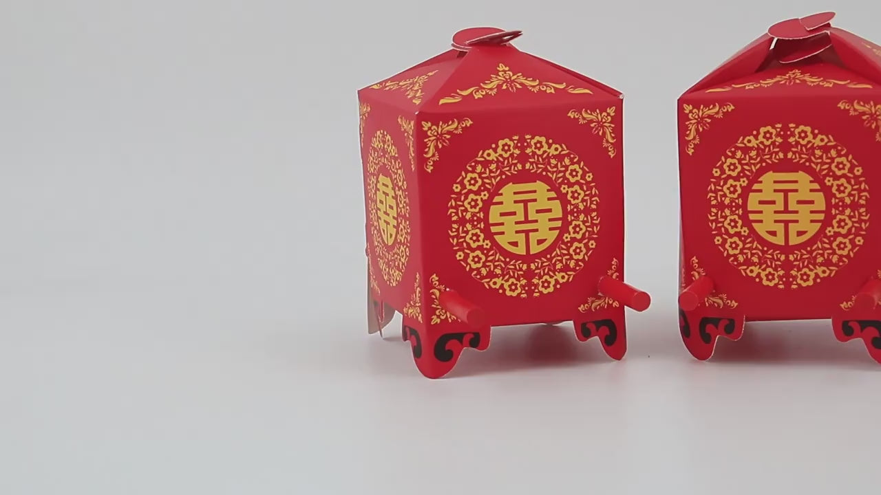Chinese Wedding Favor Boxes – Traditional Red Sedan Chair Design